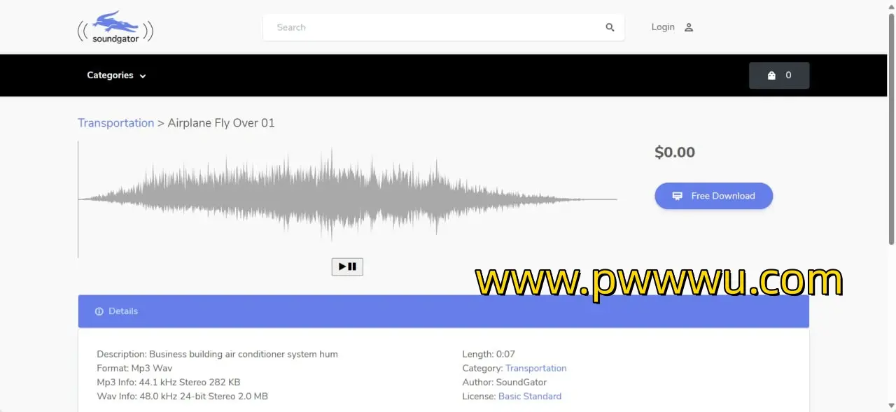 SoundGator免费音效下载高质量音频素材库-泡玩网