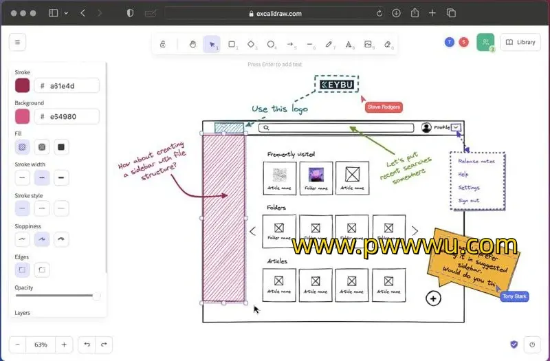 Excalidraw开源虚拟手绘白板免注册多人协作导出PNG SVG-泡玩网