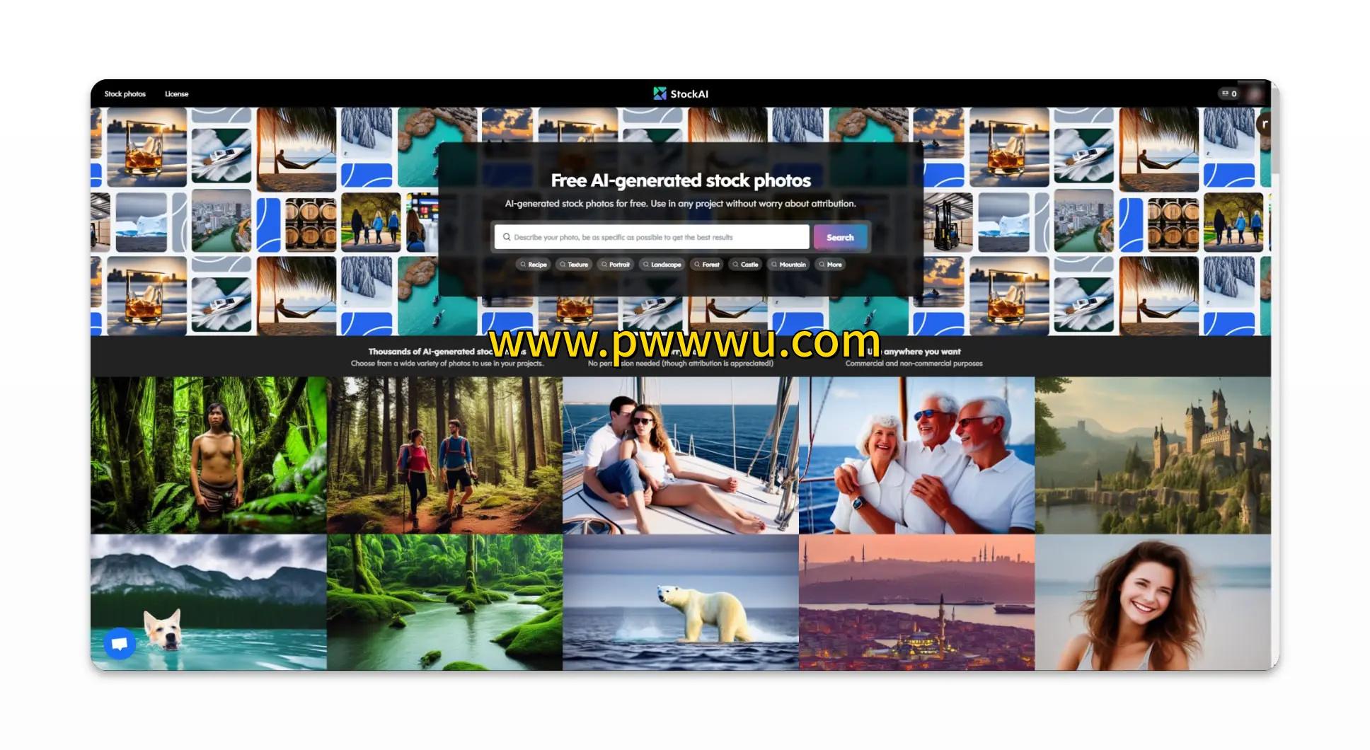 StockAI免费AI图片搜索引擎高质量图片下载可商用
