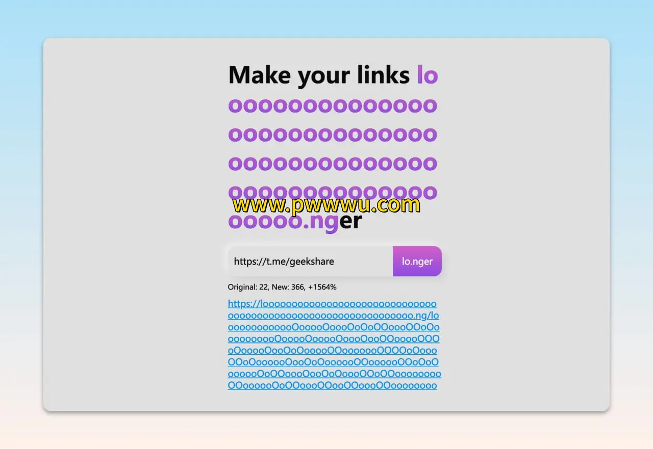 分享图书文件网站工具趣站短链lo.ng网址转长链接工具开源地址开发者主页相关阅读looonger urls网址转长链接工具-泡玩网