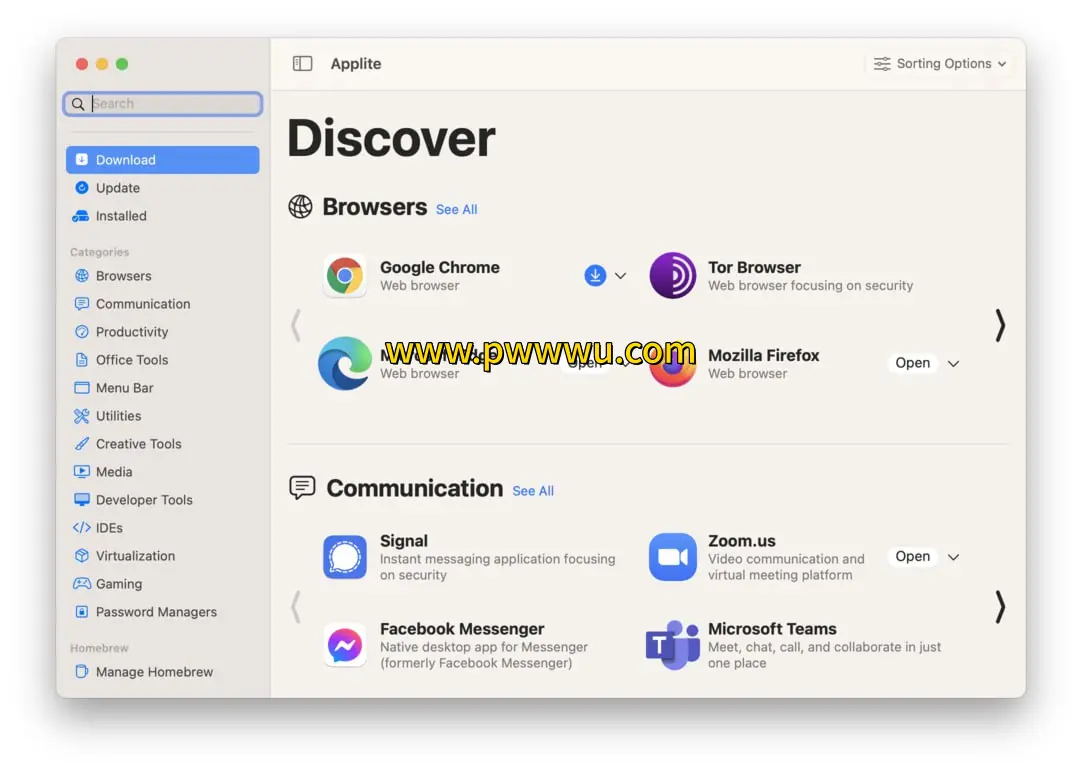 Applite 开源 Homebrew GUI 客户端 macOS 应用管理工具