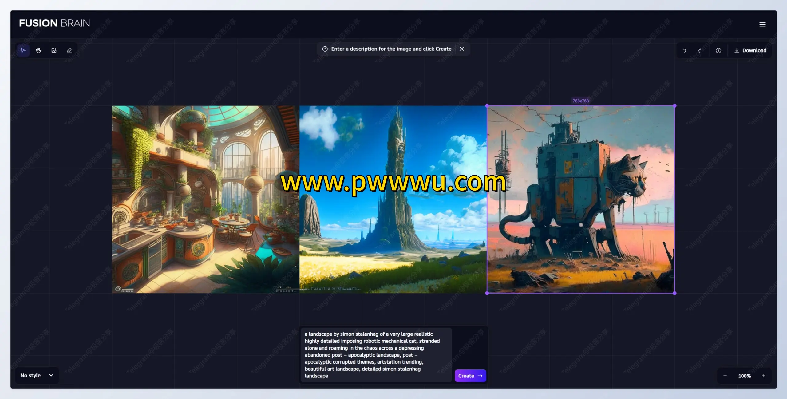 FusionBrain 免费 Stable Diffusion AI绘画网站使用指南-泡玩网