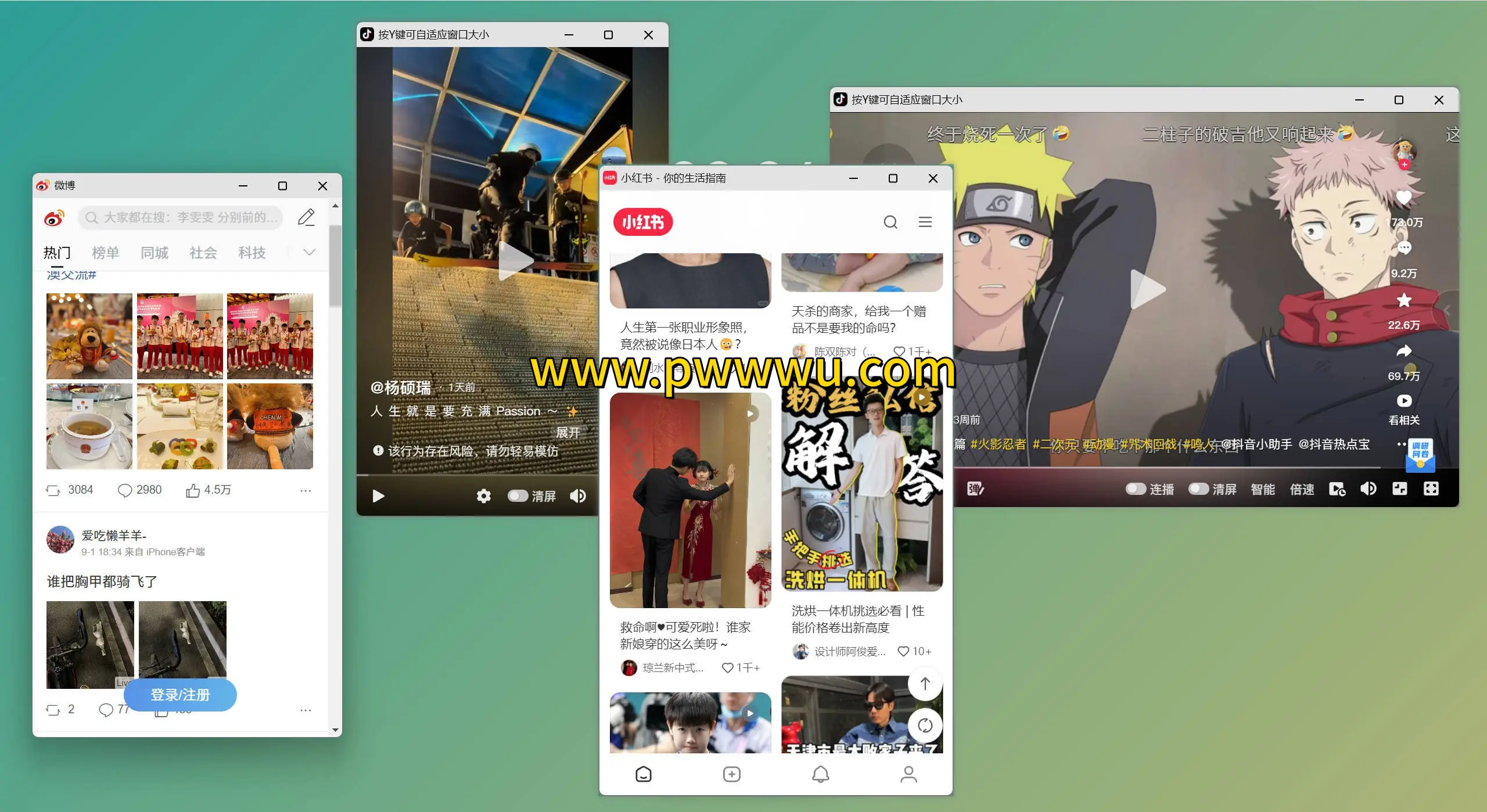 浏览器插件分享微博抖音小红书小窗模式优化网页显示自动隐藏窗口