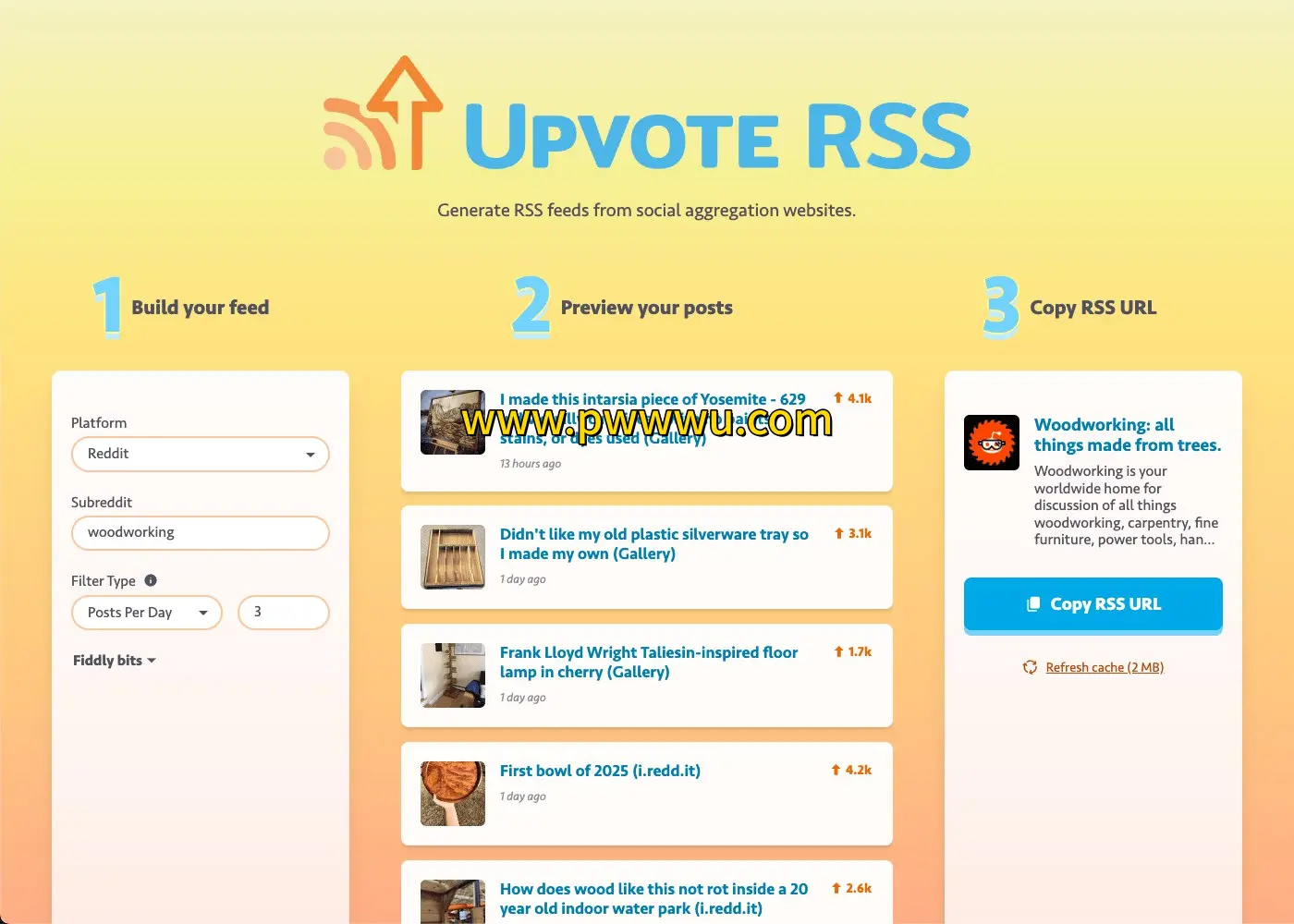 分享开源Upvote RSS在线工具生成个性化订阅源-泡玩网