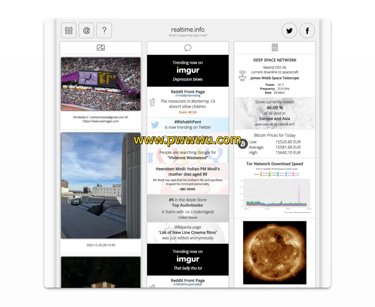 实时信息流阅读网站realtime分享全球热点图文数据