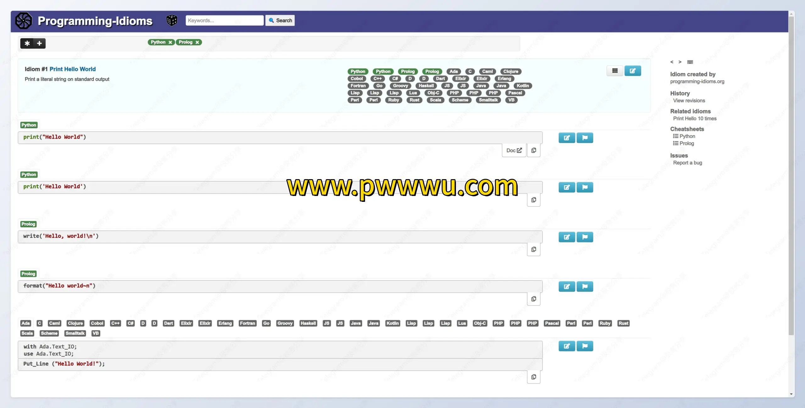 编程习语免费学习多种编程语言小案例分享-泡玩网