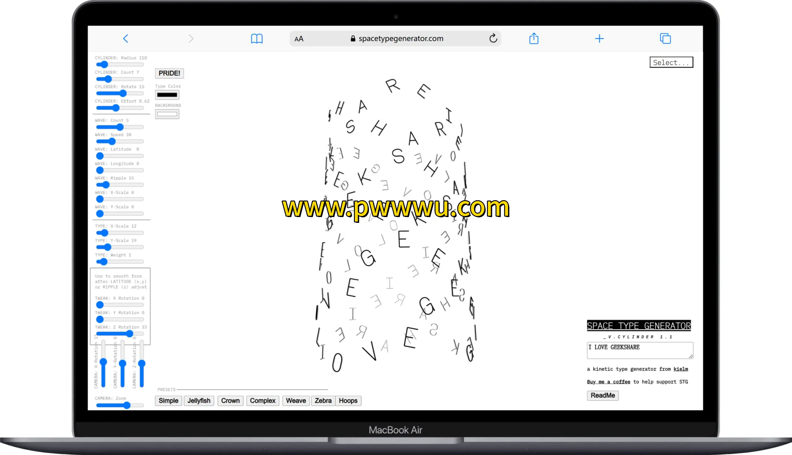 在线生成网站设计分享空间类型生成器科技感文字动画与投稿指南-泡玩网