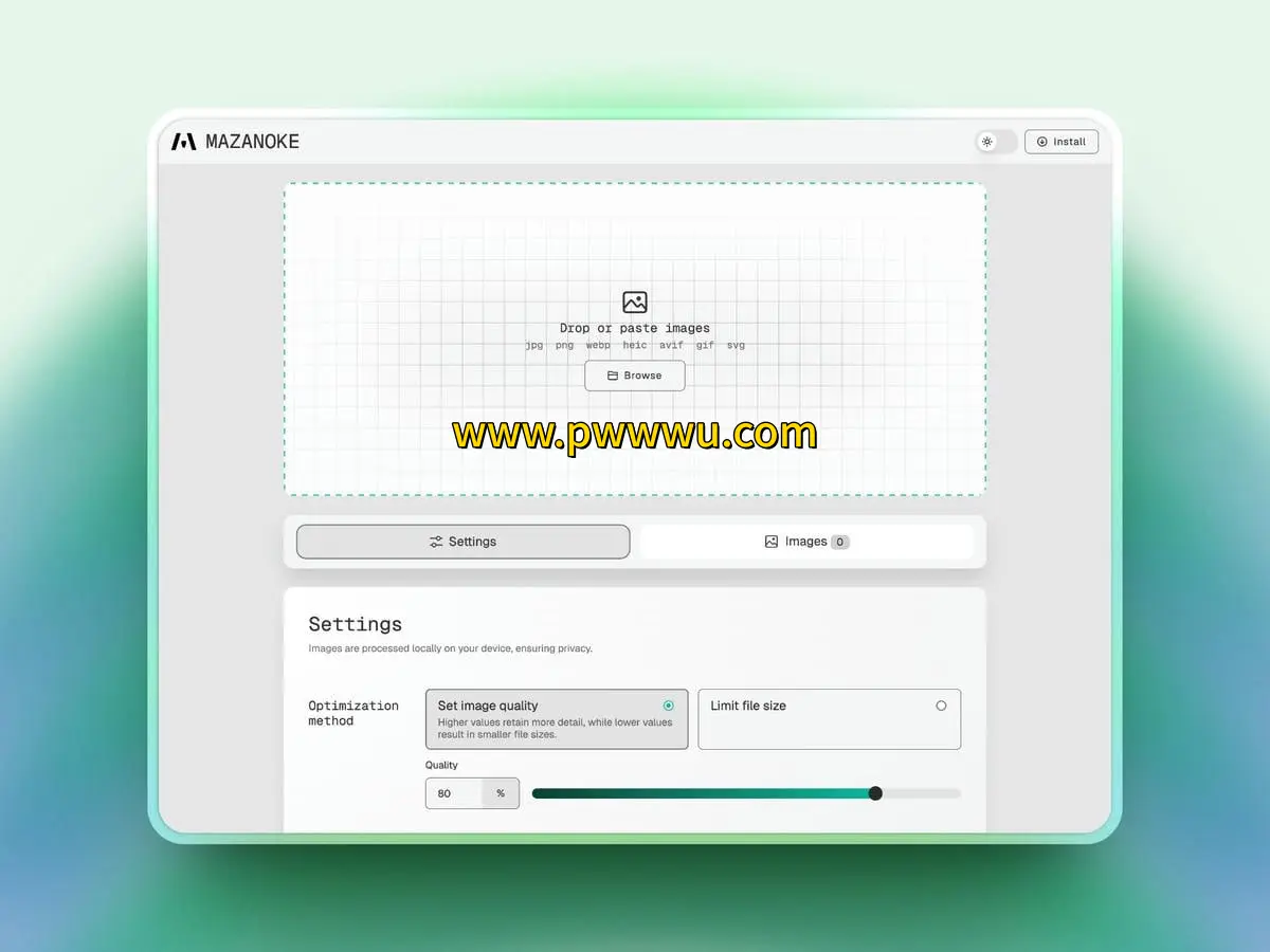 开源图像处理工具箱MAZANOKE 图片优化工具在线体验与Docker部署指南-泡玩网