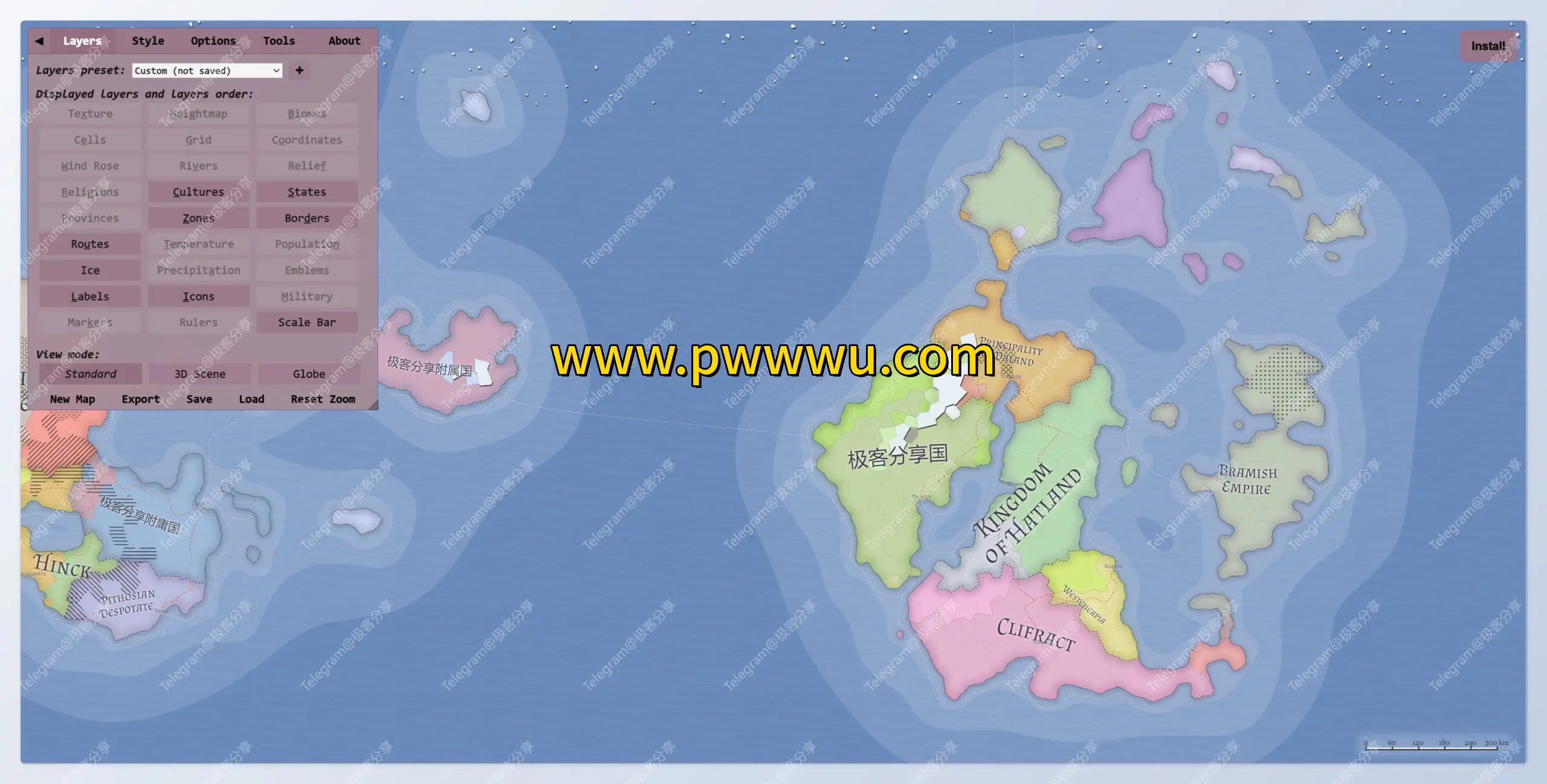 幻想世界地图生成器FMG在线工具分享开源汉化版地图制作教程-泡玩网