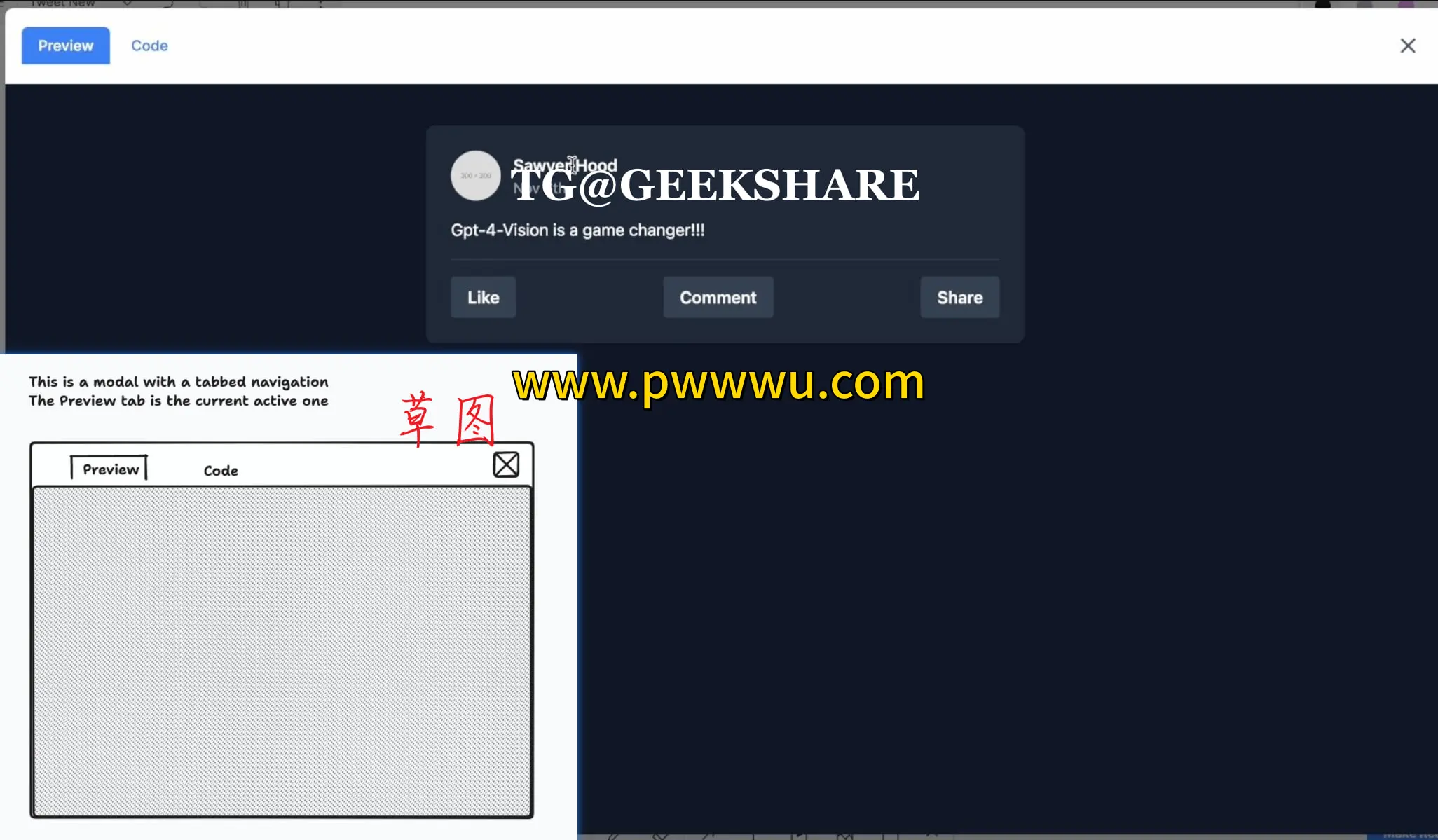 AI开源工具Draw a UI将草图转换为网页基于GPT4 Vision和tldraw-泡玩网