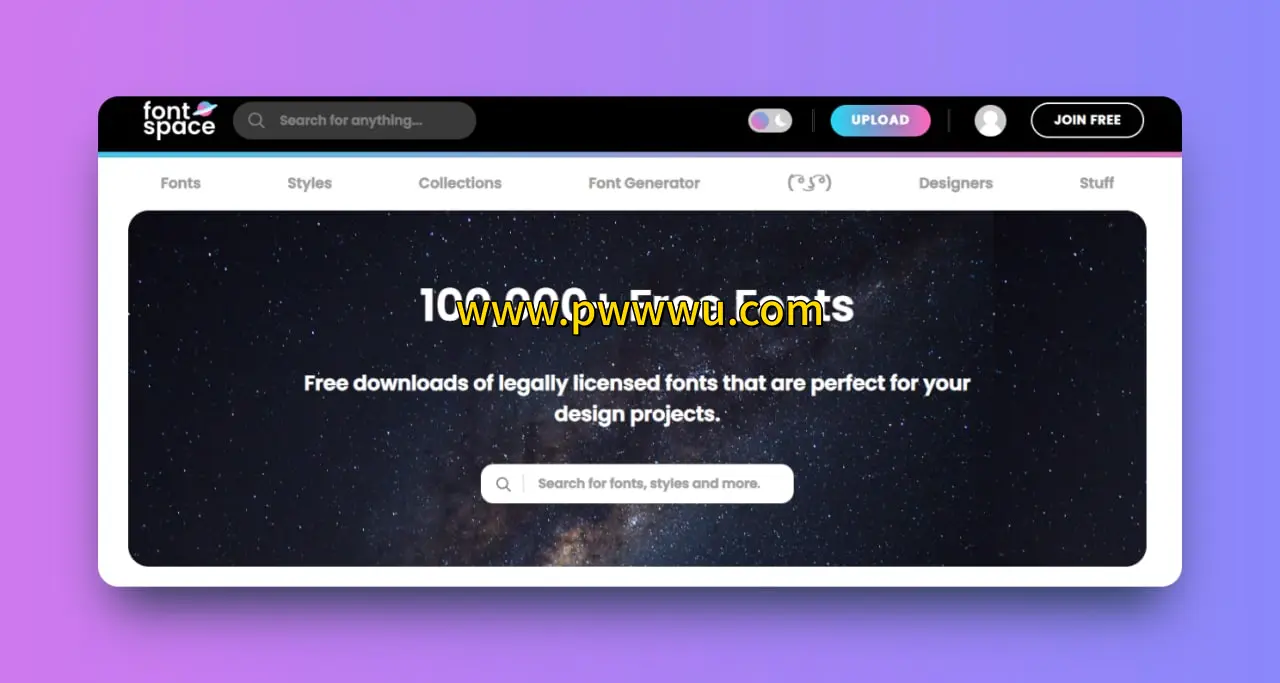 字体空间10万免费英文字体下载与文字生成设计资源分享-泡玩网