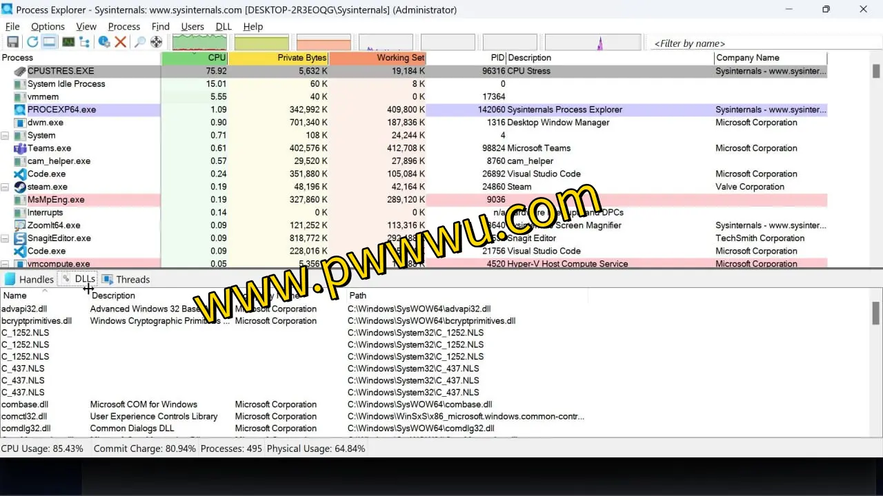 Windows 进程管理利器:微软Process Explorer使用分享