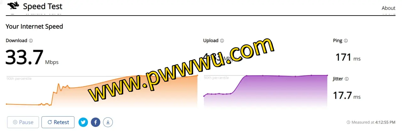 免费网络速度检测 – 实时测量下载、上传速度及Ping延迟