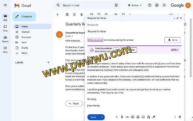 ChatGPT 助力邮件创作：Ghostwrite 插件分享，一键生成专业电子邮件内容-泡玩网