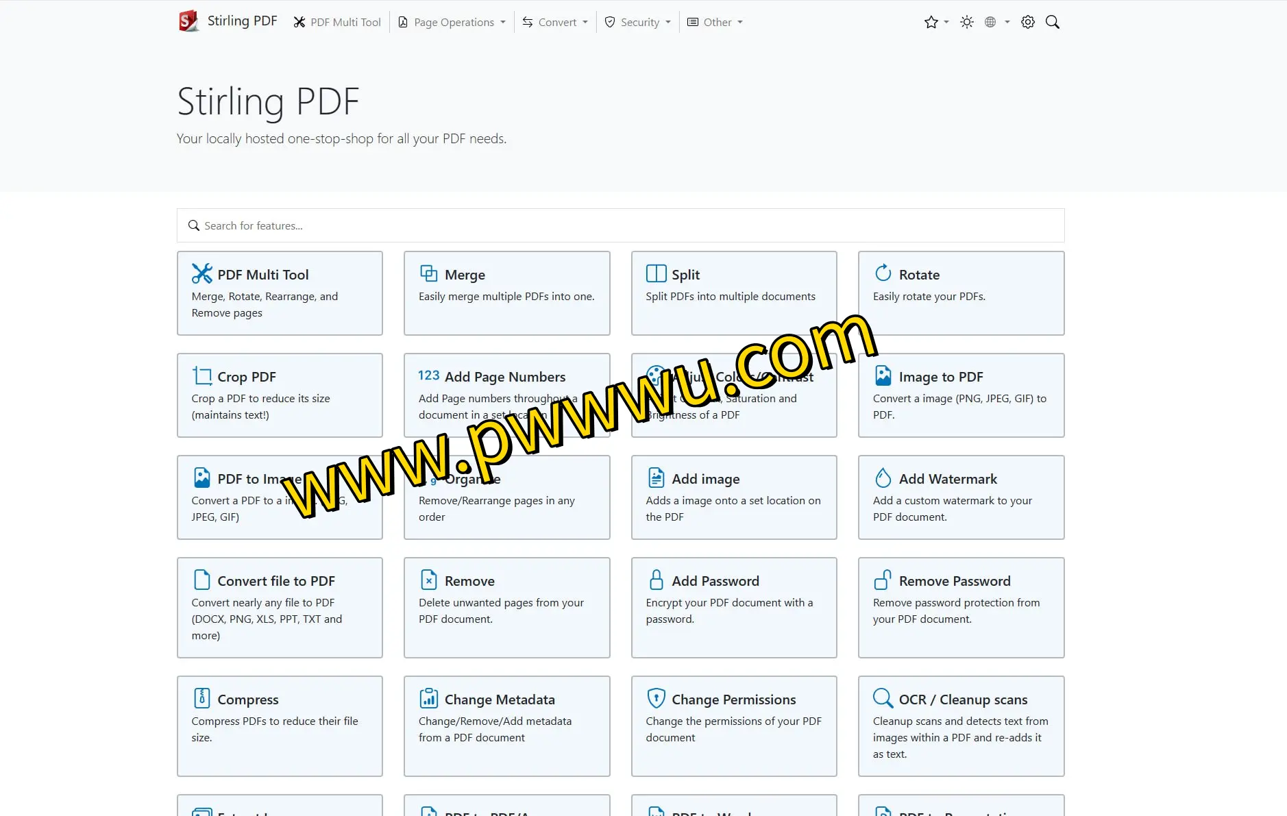 Stirling-PDF：多功能Web端PDF处理工具，实现文件分割、合并与转换-泡玩网
