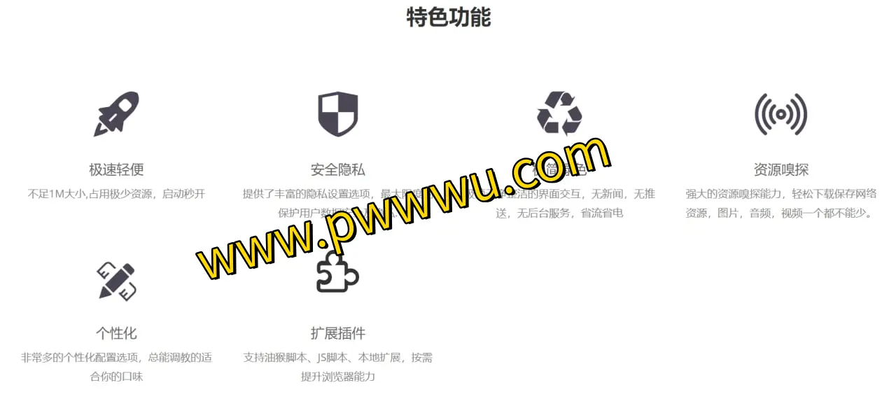 超预期多功能X浏览器:1M大小,阅读模式,视频嗅探,智能填表,省电无推送,支持油猴脚本
